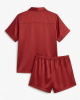 Set Clothing Sleep Pajamas Red Silky Shelf with capo Shorts Shirt Medium