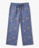 Hummingbird Floral Pajama Pants Medium Boho Blue