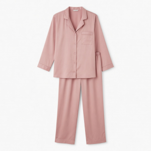 Women Pink Lounge Pajama Set Top Bottoms