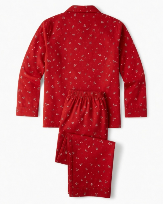 FollowMe Adult Medium Red Santa's Favorite Holiday 2 Piece Pajama Set