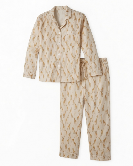 Giraffe Pattern Pajama Set Bridesmaid Women Nightwear
