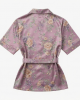 Vintage Floral Satin Robe And Slip Pajama Top