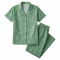 Green Cotton Floral PJ Set Womens Clothing Sleepwear Bridal Night Suit