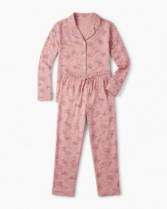 Cotton Night Suit Women Pink Tiger PJ Set Sleepwear Pajama Set night Wear