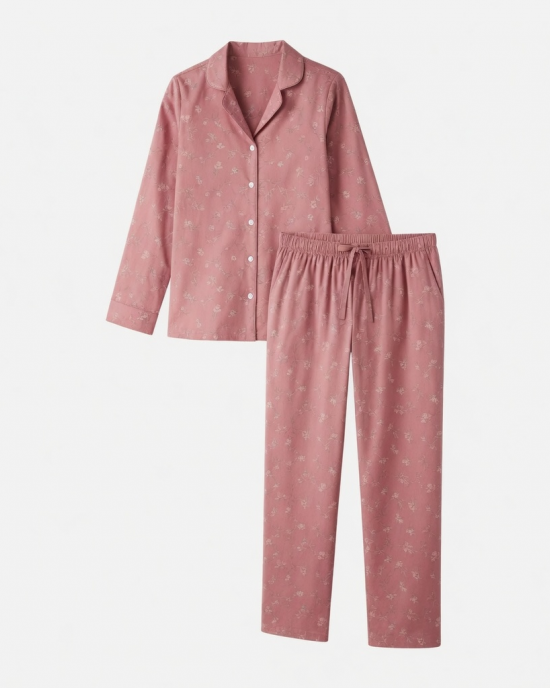 senoras Pajamas Clothing Night Clothing Lounge Dress Night Cotton Pink Rich Set 2 Piece