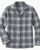 Pajama Mania Womens Large Gray Plaid Long Sleeve Button Front PJ Top New