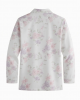 Womens Large White Floral Long Sleeve Button Front Sleepwear Pajama Top