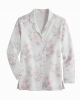 Womens Large White Floral Long Sleeve Button Front Sleepwear Pajama Top