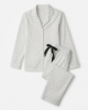 Women's Notched Collar Polka Dot Pajama Set
