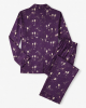 Champagne Print Pajama Set, Long Sleeve, Purple, Large