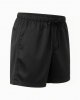 Black Silk Blend Shorts Elastic Waist / Pajama Bottoms