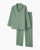 DreamMark Women's 2 Piece Notch Collar Pajama Set Green