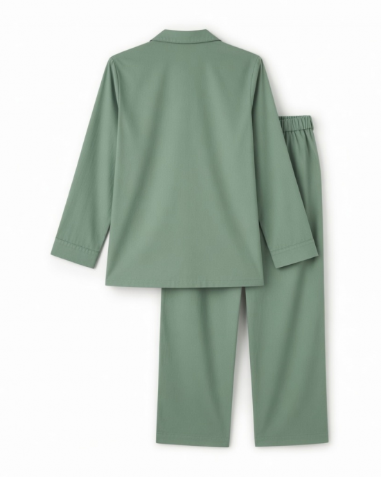 DreamMark Women's 2 Piece Notch Collar Pajama Set Green