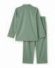 DreamMark Women's 2 Piece Notch Collar Pajama Set Green