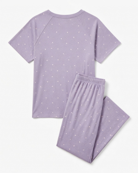 Sleep Set Womens 2X 'Petite Hearts' Super Soft Lounge Tee & Pants Pajamas