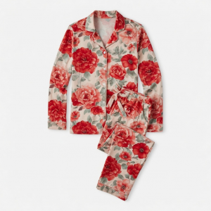 Heavenly Soft Pyjamas Large Red Floral