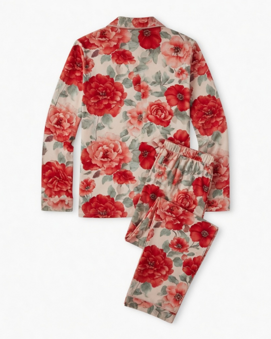Heavenly Soft Pyjamas Large Red Floral