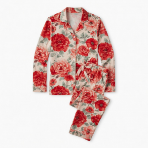 Heavenly Soft Pyjamas Large Red Floral