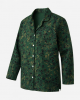 Women Green Leopard Jungle Pajama Top Cotton Long Sleeve Button Up