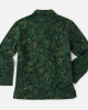 Women Green Leopard Jungle Pajama Top Cotton Long Sleeve Button Up