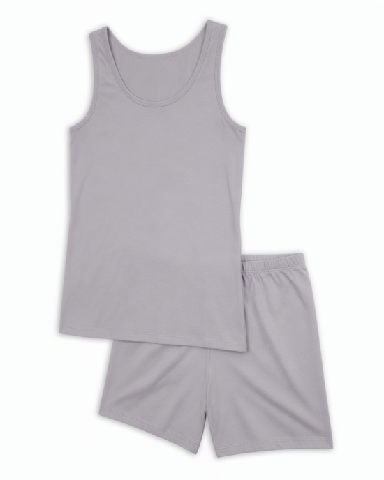 Trendy Women Pajama Set with Sleeveless Undershirt for Daily Activities