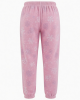 Women's Elastic Waist Fleece Loungewear Pajama Pants in Pink Snowflake