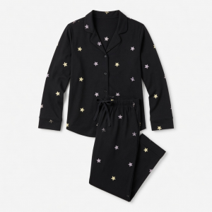 Pants Pajama Women 2 Piece for Sleep Stars / Black