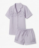 Set Pajamas with Print letras Striped Women Top shorts Clothing Night