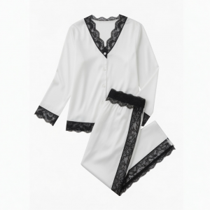 Pajamas Women White o Black Lace sexy & Comfortable 2 Piece Clothing Sleep