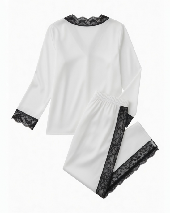 Pajamas Women White o Black Lace sexy & Comfortable 2 Piece Clothing Sleep