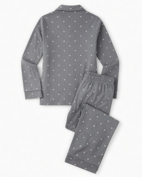 Gray White Stars Ladies 2pc Pajamas