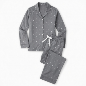 Gray White Stars Ladies 2pc Pajamas