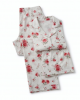Women NY Pajamas Pants PJ Clothing Sleep Set 3 Piece White Red Roses