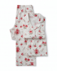 Women NY Pajamas Pants PJ Clothing Sleep Set 3 Piece White Red Roses