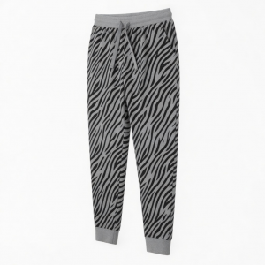 Pants Pajamas Women Gray with Pattern Zebra Lounge jogger