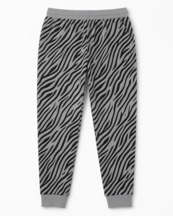 Pants Pajamas Women Gray with Pattern Zebra Lounge jogger