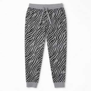 Pants Pajamas Women Gray with Pattern Zebra Lounge jogger