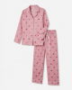 Women's Pajama Sleepwear Medium 2 Piece Pink with Hearts Valentine