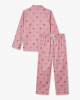 Women's Pajama Sleepwear Medium 2 Piece Pink with Hearts Valentine