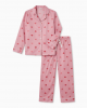 Women's Pajama Sleepwear Medium 2 Piece Pink with Hearts Valentine