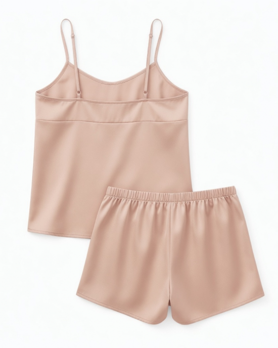 Satin Cami & Shorts Pajama Set Light Pink