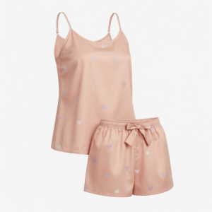 Set Pajamas Fashion Women with Print Heart Sleeveless & Shorts