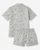 Atlanta Toile Pajamas Two Piece Shirt Shorts Set Drawstring Flaw