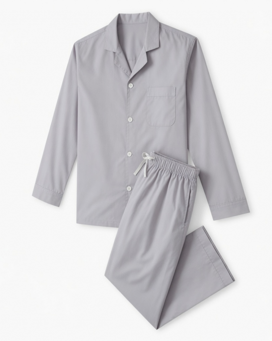 Small Solid Plain 100%Cotton Unisex Pajama Set