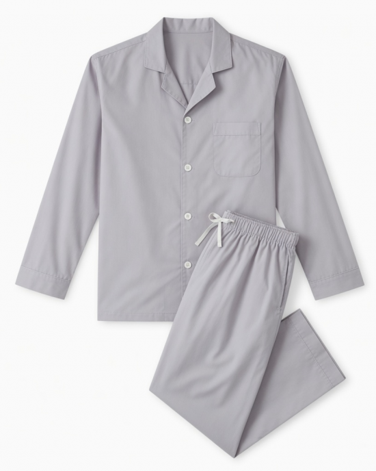 Small Solid Plain 100%Cotton Unisex Pajama Set