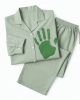 Set Pajamas unisex Large Hand Print 100 % Cotton