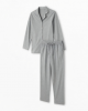 Large Grey Plain 100% Cotton Unisex Pajama Set
