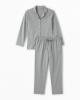 Large Grey Plain 100% Cotton Unisex Pajama Set