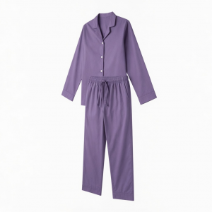 Large Purple Plain 100%Cotton Unisex Pajama Set