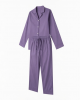 Large Purple Plain 100%Cotton Unisex Pajama Set